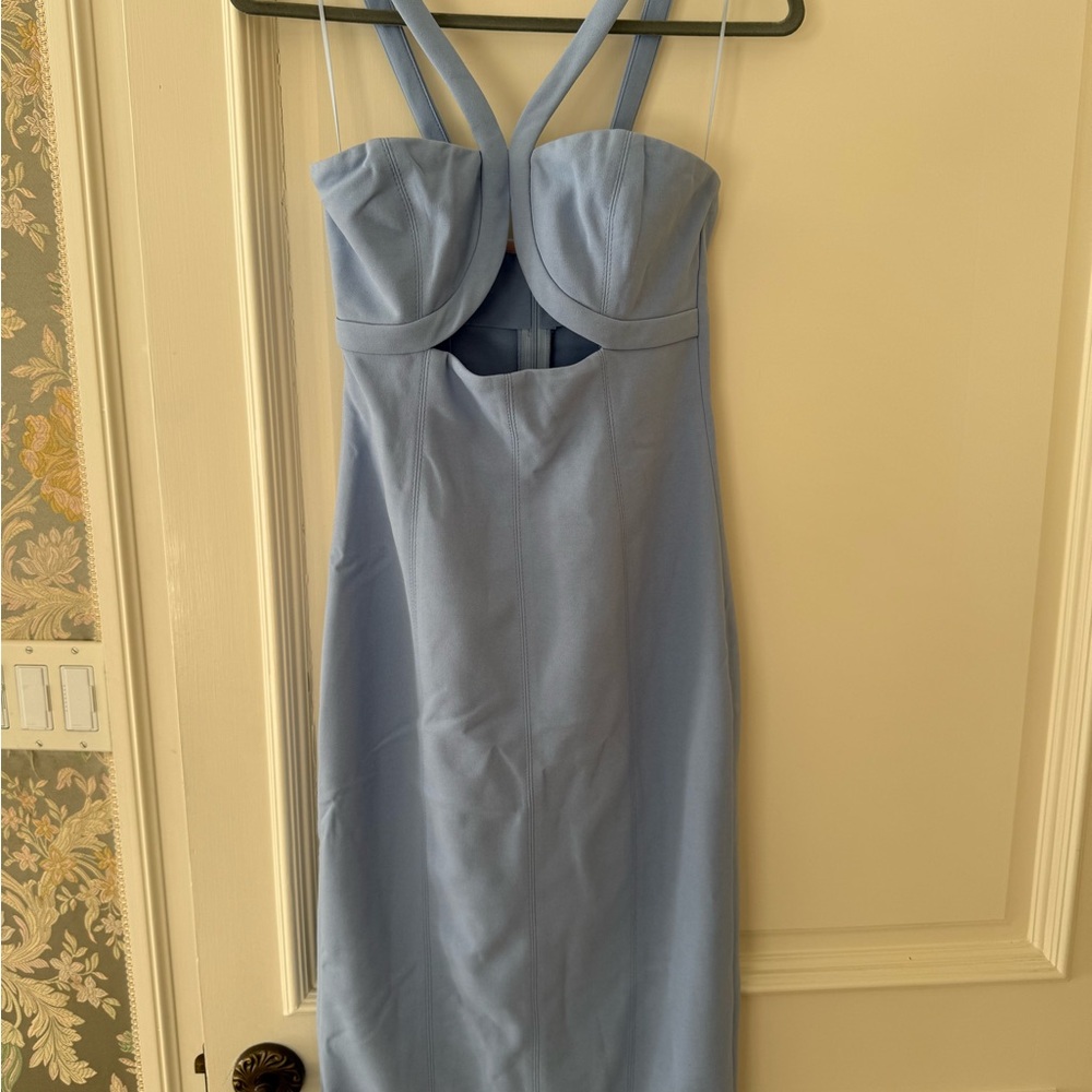 MISHA COLLECTION Light Blue Midi Dress
